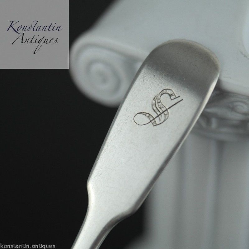 Cuchara antigua de plata de ley del siglo XIX S London 1850 Victorian Duty