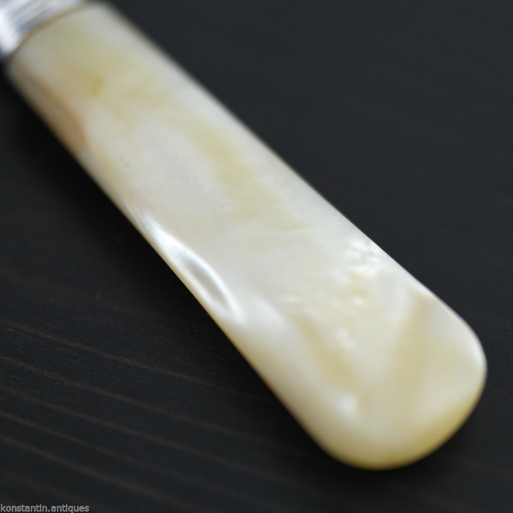 Antique silver plate tale knife Nacre mother of pearl handle EPNS British Empire