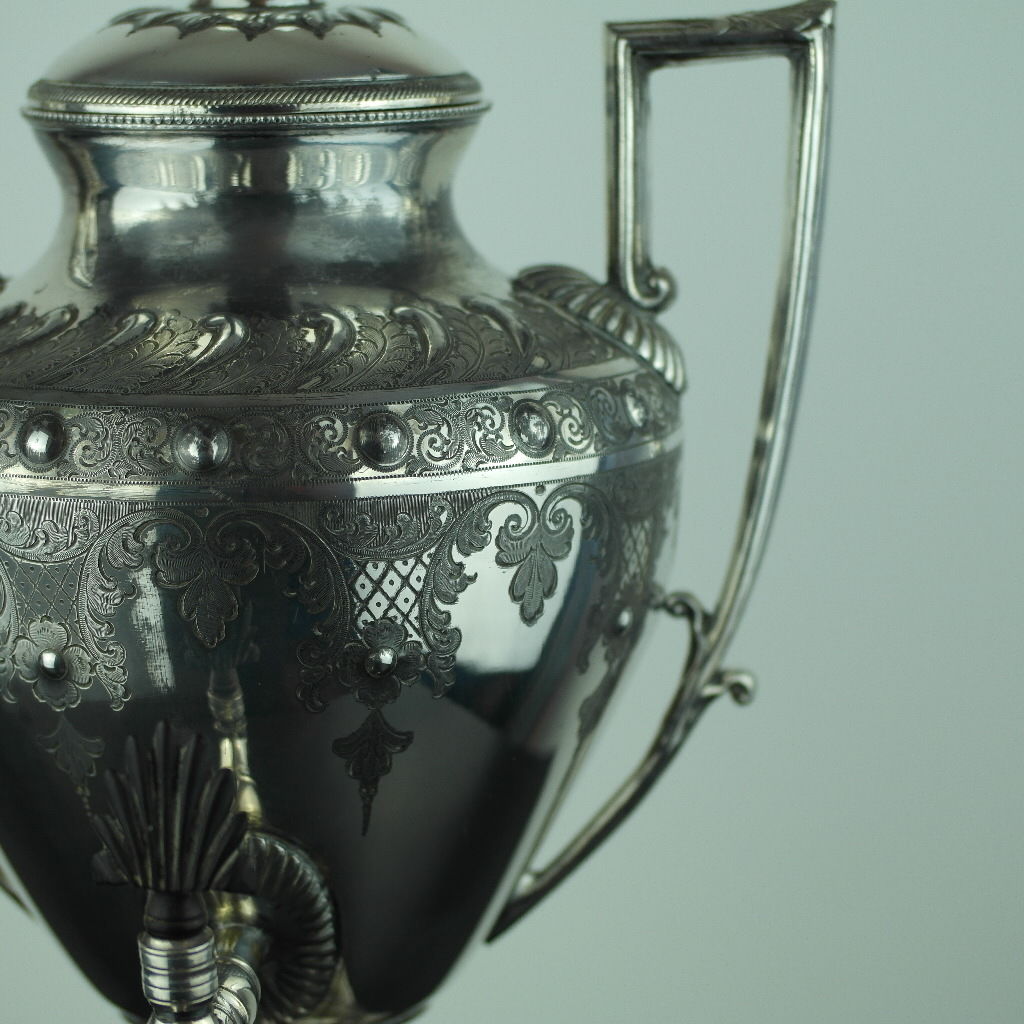 Urna de agua caliente plateada victoriana samovar de té Cooper Brothers Sheffield