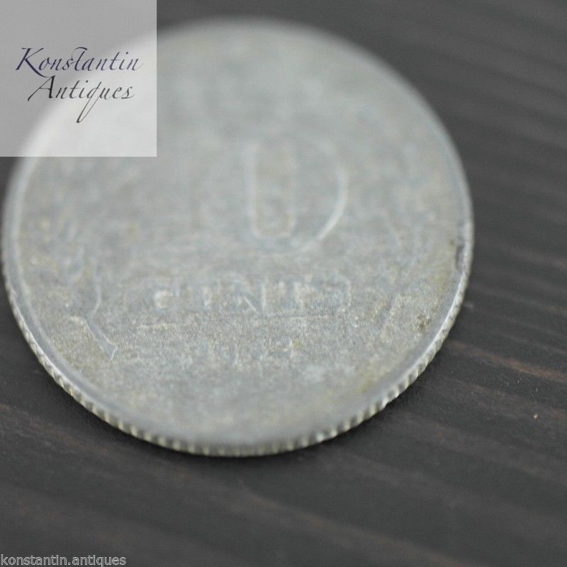 Vintage 1942 moneda 10 centavos Holanda gran regalo antiguo