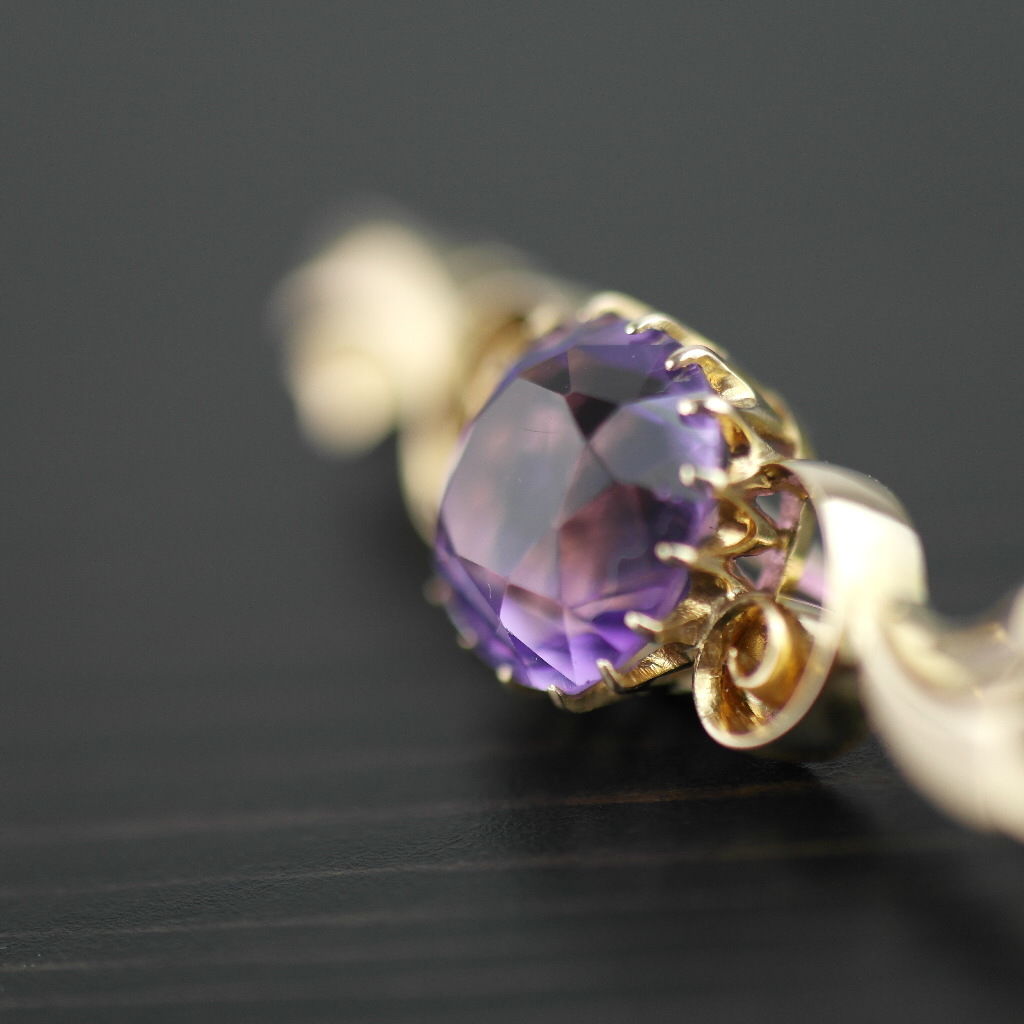 Antique 4.30ct Siberian Amethyst 14ct gold pin brooch 56 Russian Empire