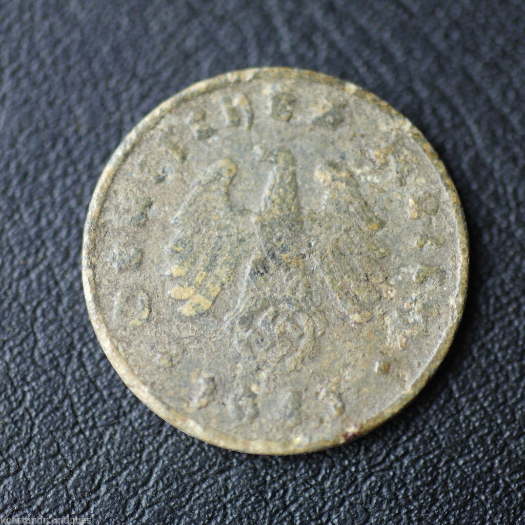 Vintage 1941 coin 1 Reichspfennig primer Adolf Hitler of Germany 20thC Berlin