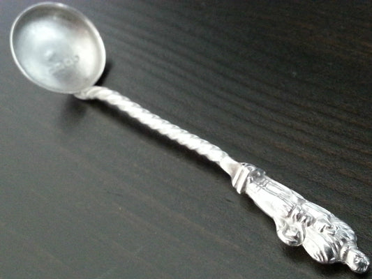 Antique 1881 sterling silver spoon apostle salt mustard great Victorian