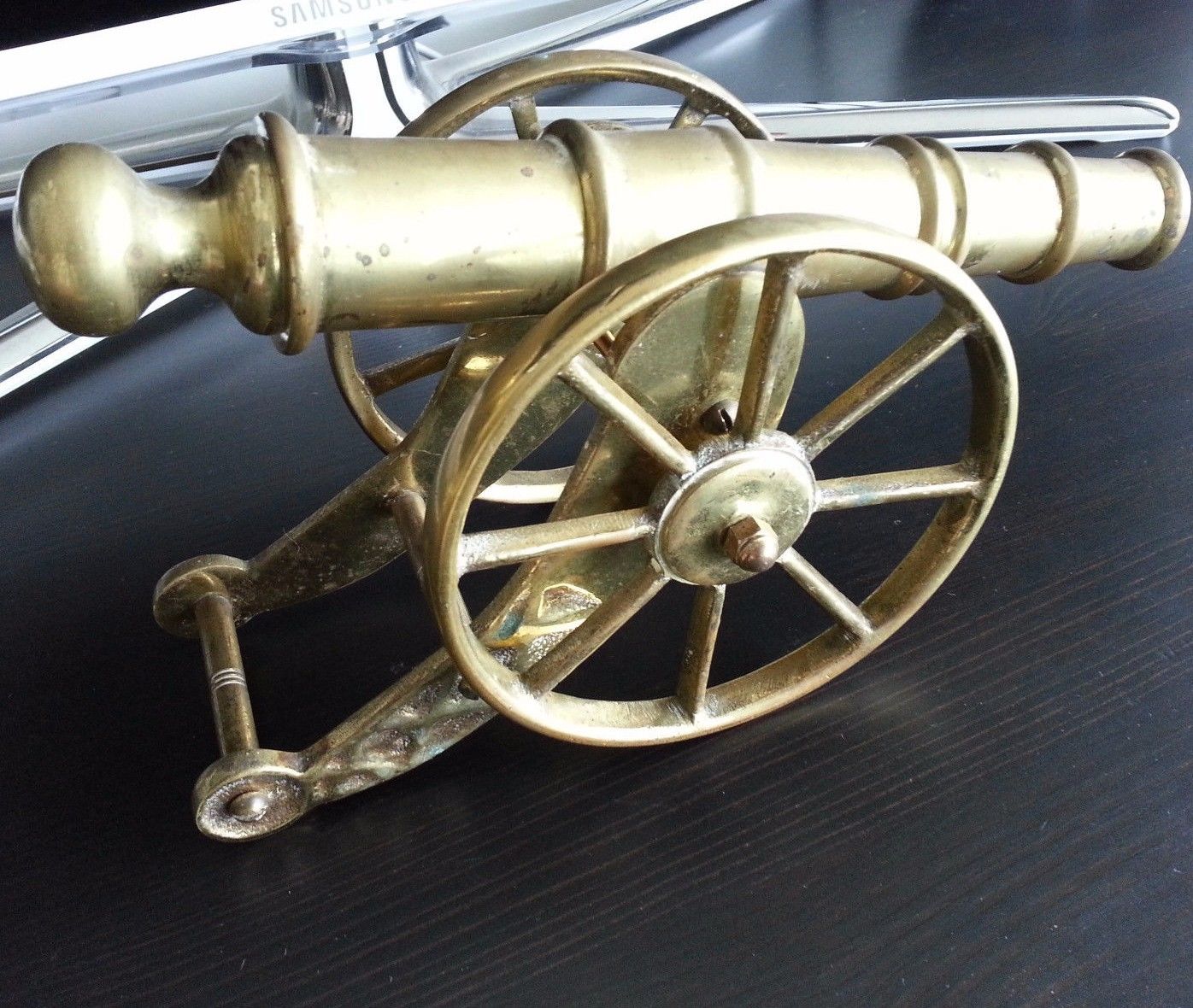 Modelo antiguo Obús / cañón antiguo 1827 g estatua de latón gran Imperio Británico