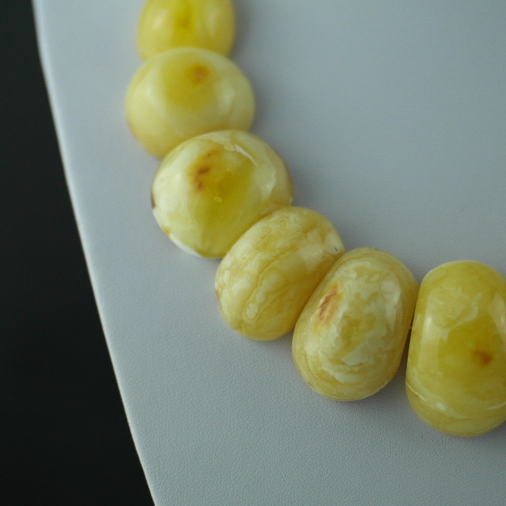 Elegant German Genuine Amber half beads necklace