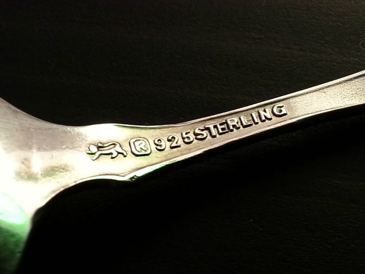 Antique enamel sterling silver spoon Canada Roden Bros Ltd