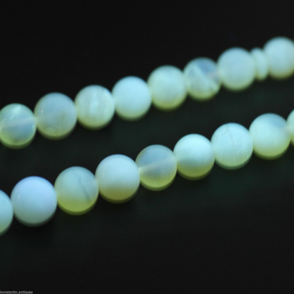 Genuine Baltic Amber beads 9mm Islam Tasbih Rosary White Cloudy yolk