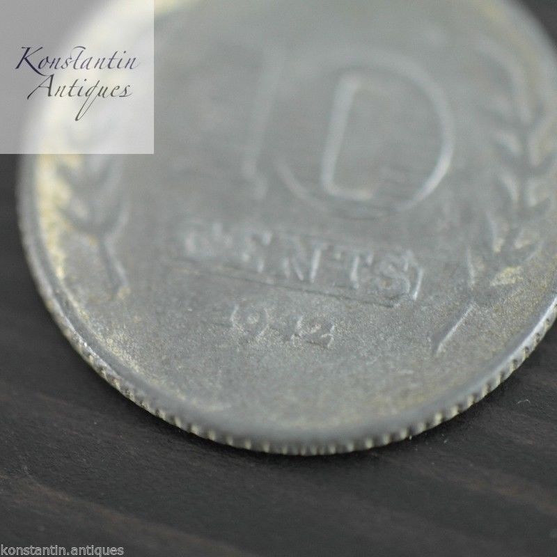 Vintage 1942 coin 10 cents Netherland great old gift