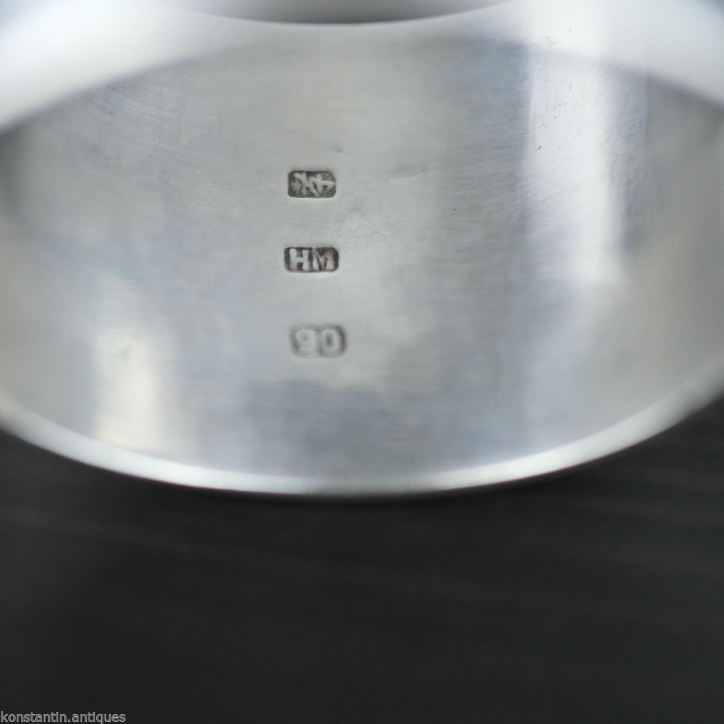 Antiguo servilletero de plata maciza de exportación china del siglo XIX Wang Hing WH90