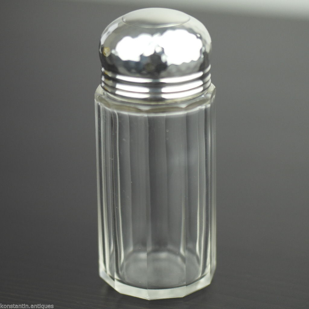 Antique 1906 cut glass vanity bottle solid silver lidl made in London