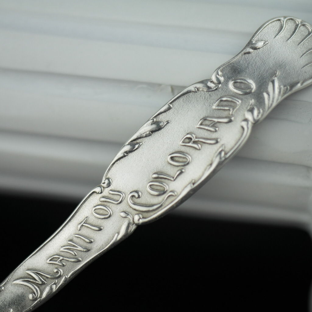 Antique sterling silver spoon Manitou Colorado USA ornamented picture
