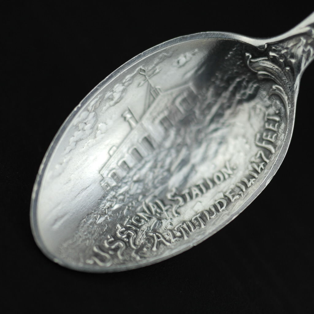 Antique sterling silver spoon Manitou Colorado USA ornamented picture