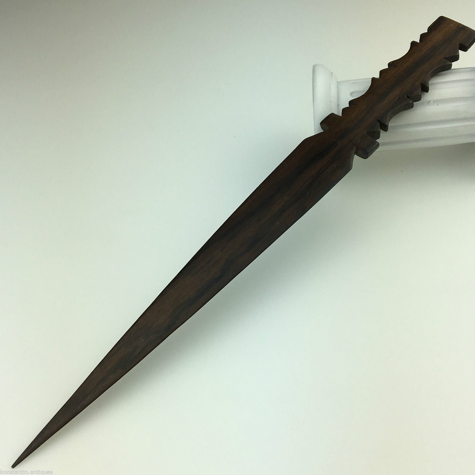 Vintage African solid wood hand carved letter opener / page turner