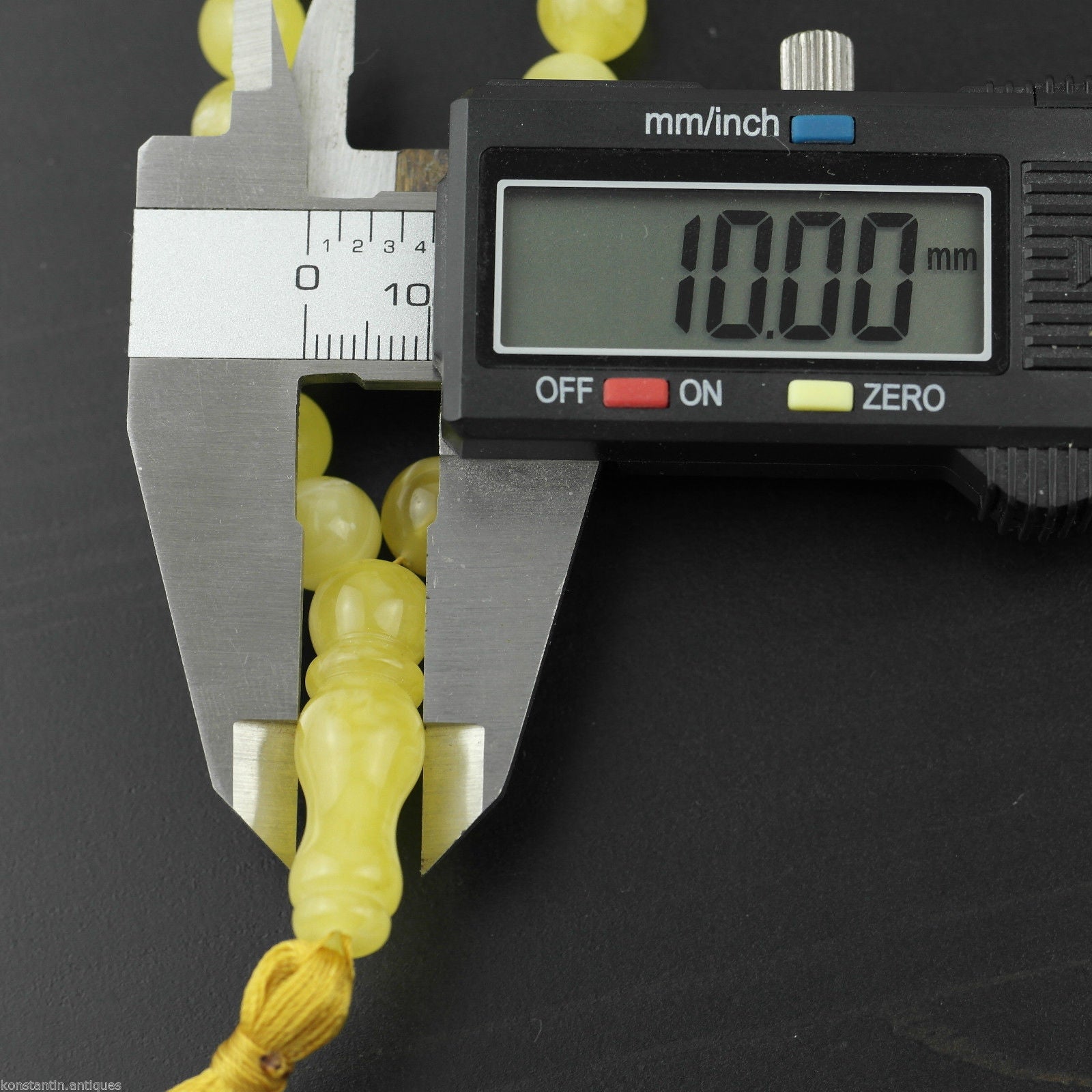 Pulsera de cuentas de ámbar báltico genuino Islam Tasbih Rosario blanco yema nublada 