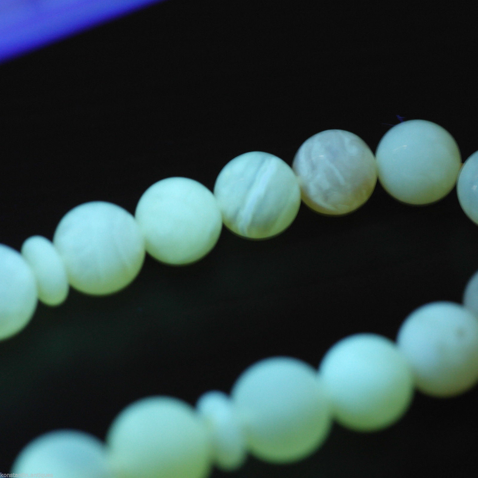 Cuentas genuinas de ámbar báltico 9 mm Islam Tasbih Rosario blanco yema nublada