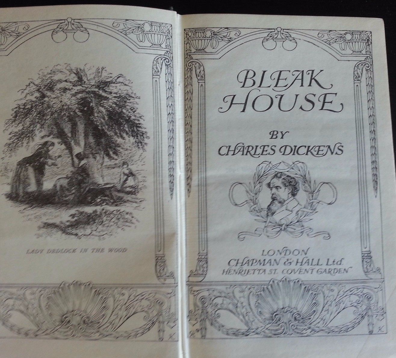 Antique 1907 book by Charles Dickens "Bleak House" London British Empire
