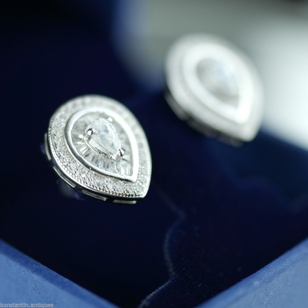 Simply Fine sterling silver earrings with Cubic Zirconia stones