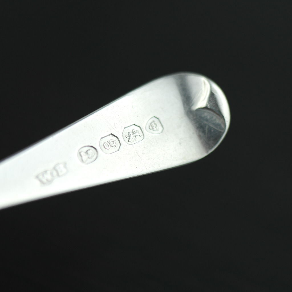 Georgian 1822 solid silver spoon London maker William Bateman DAM sterling duty