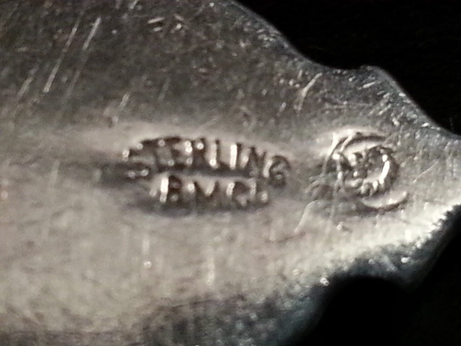 Antique enamel sterling silver spoon Hamilton BMco Canada