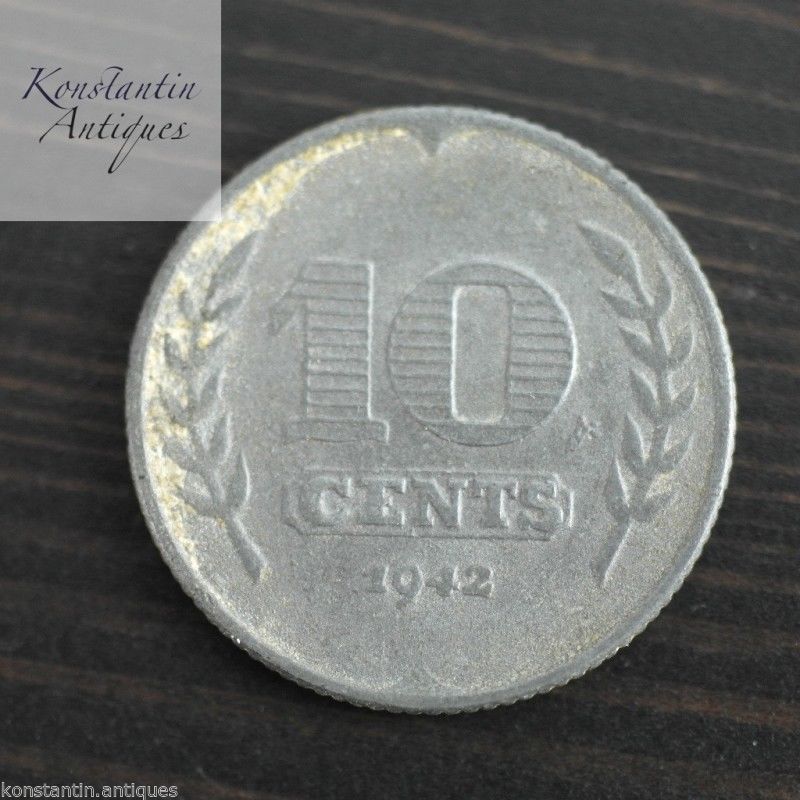 Vintage 1942 coin 10 cents Netherland great old gift