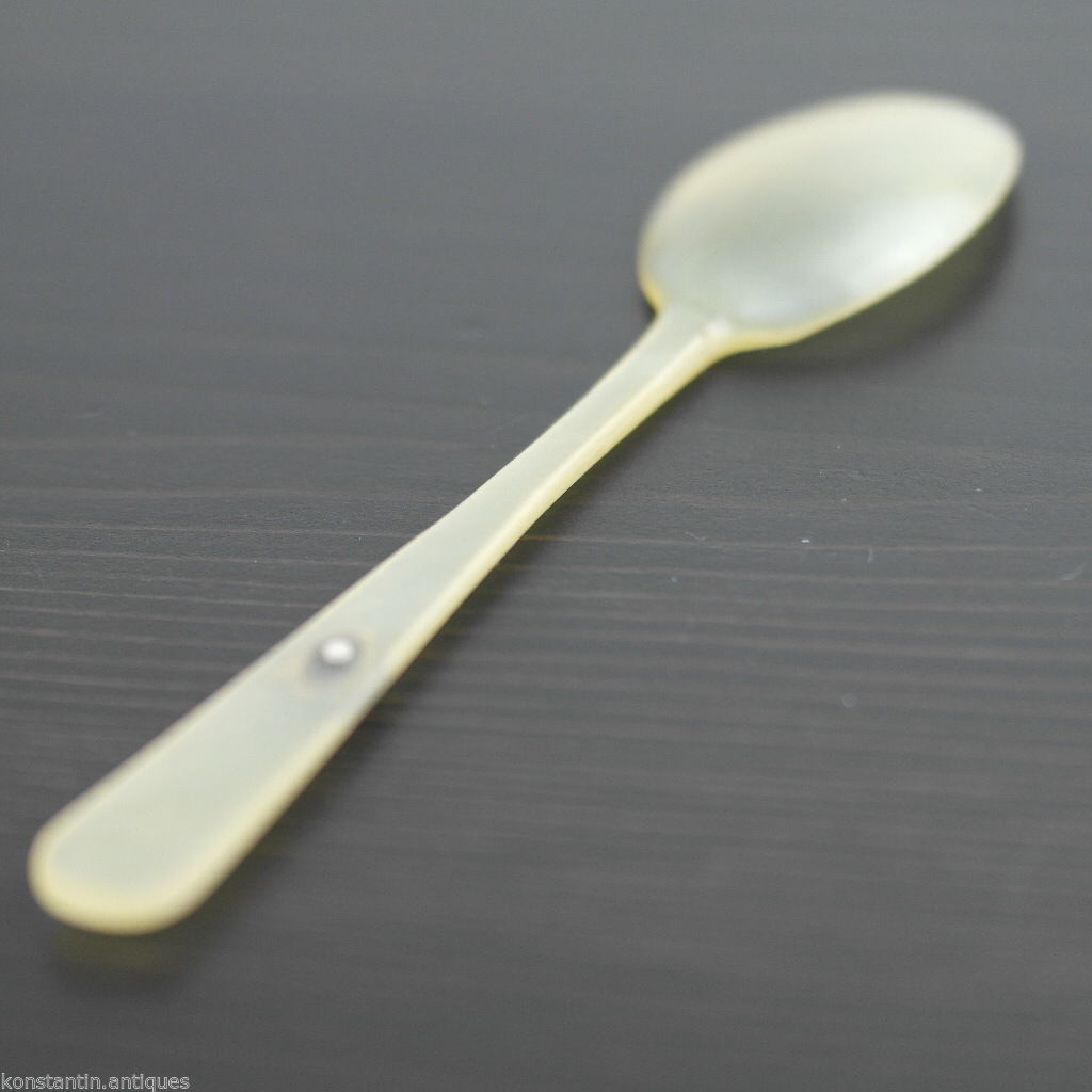 Antique Scottish horn spoon with solid silver shield