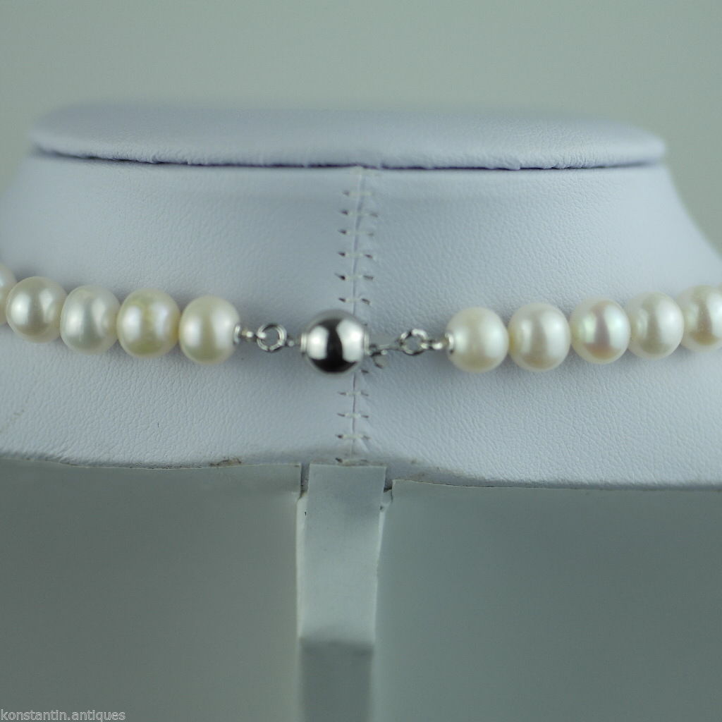 Freshwater Pearls necklace bead clasp sterling silver
