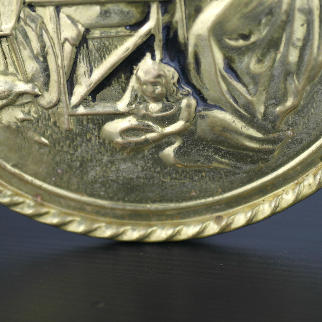 Vintage-Wanddekoration, Messingplatte, antikes Hausporträt, hitzebeständig, England