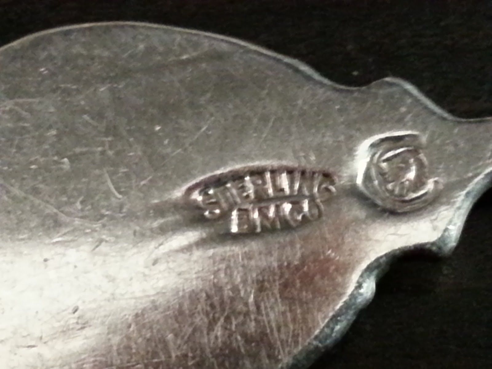 Art Deco enamel sterling silver spoon Hamilton Canada BMco