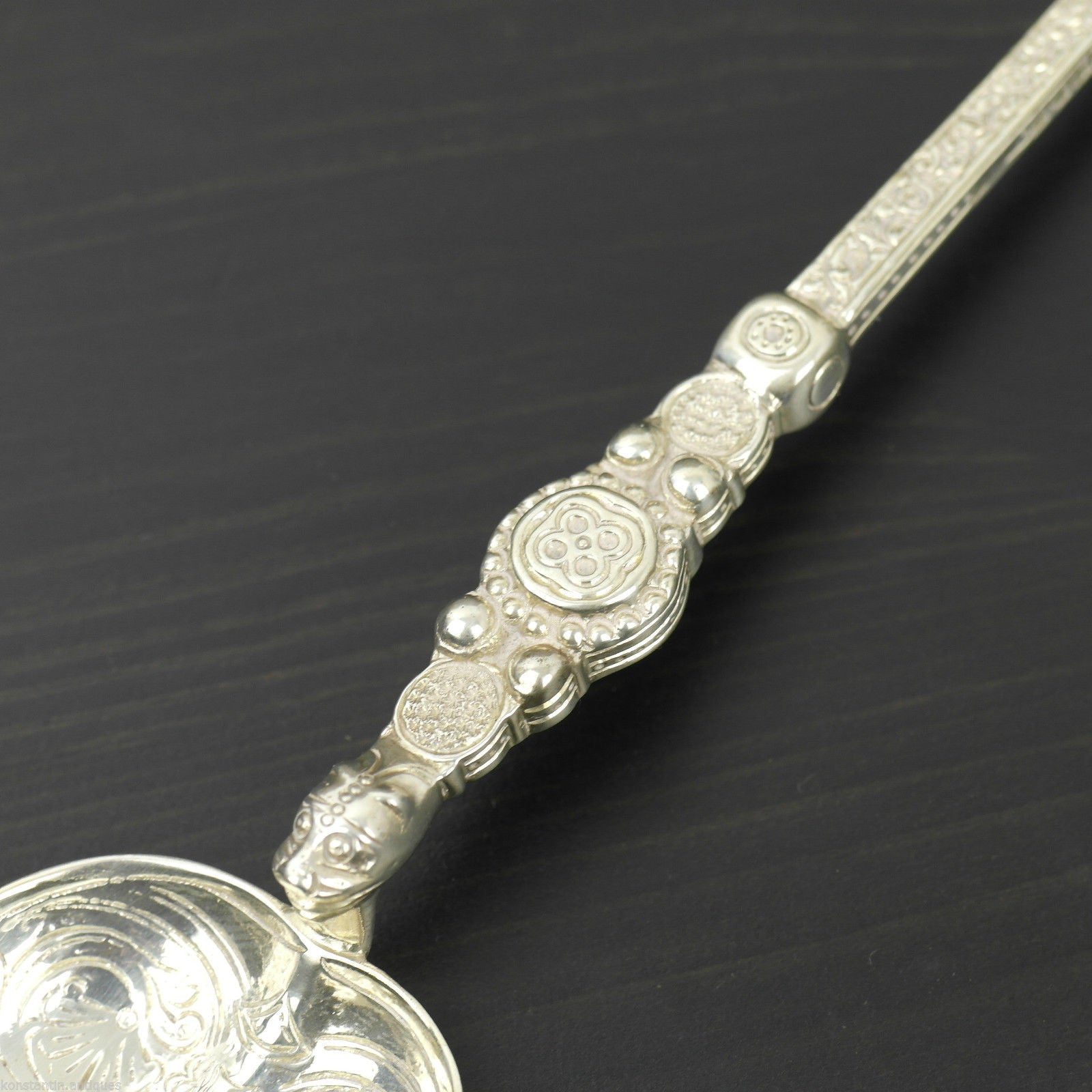 Antique 1902 sterling silver anointing spoon 250mm London Royal Coronation