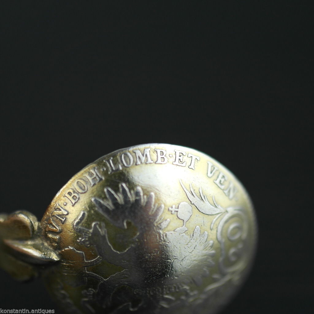 Antiker 20-Kreuzer-Münzlöffel aus vergoldetem massivem Silber aus dem Jahr 1830, Franz II., Kaiser des Heiligen Römischen Reiches, Kaiserreich 800