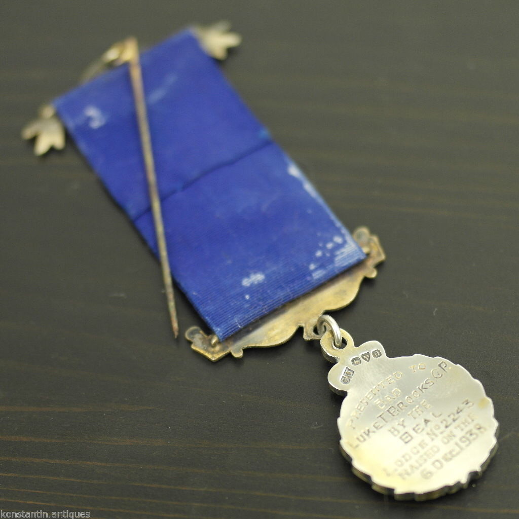 Antigua Medalla de plata maciza de 1938 RAOB Justicia Verdad Filantropía 2243