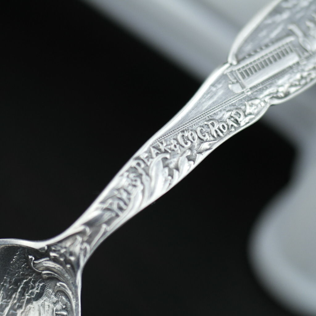 Antique sterling silver spoon Manitou Colorado USA ornamented picture