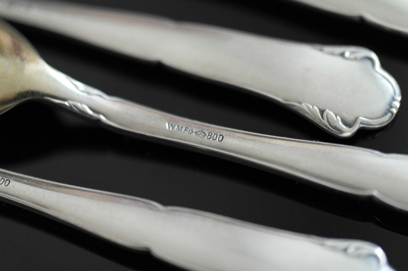 Antique gold plated solid silver set of twelve spoons WMF German