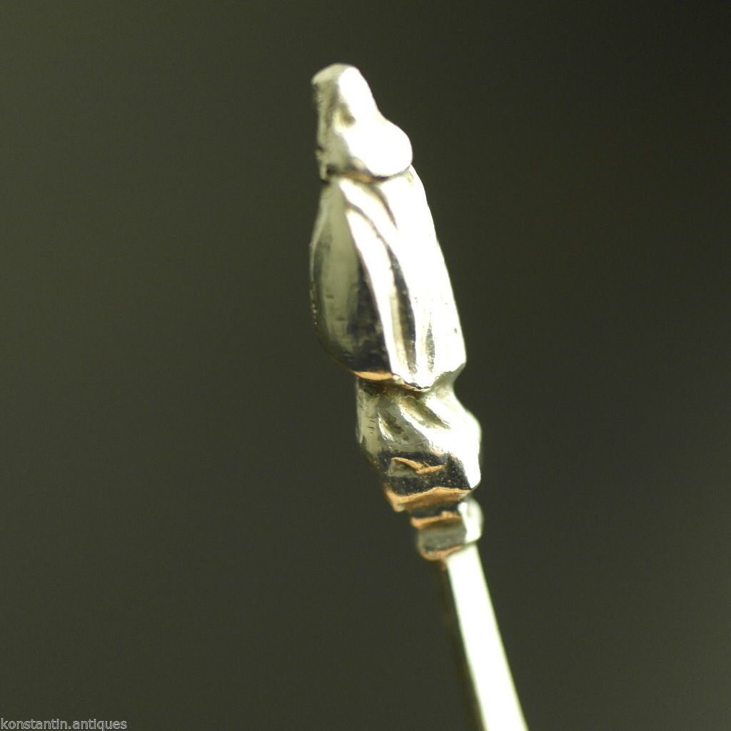 Cuchara de unción grande de plata de ley HANAU antigua del siglo XIX