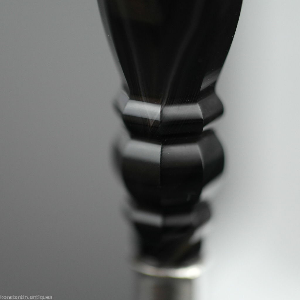 Antiguo sello de cera con mango de ágata natural de plata maciza del siglo XVIII M 