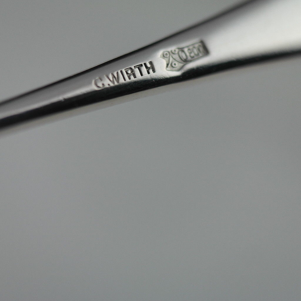 Antique Switzerland solid silver ladle Conrad Wirth 800