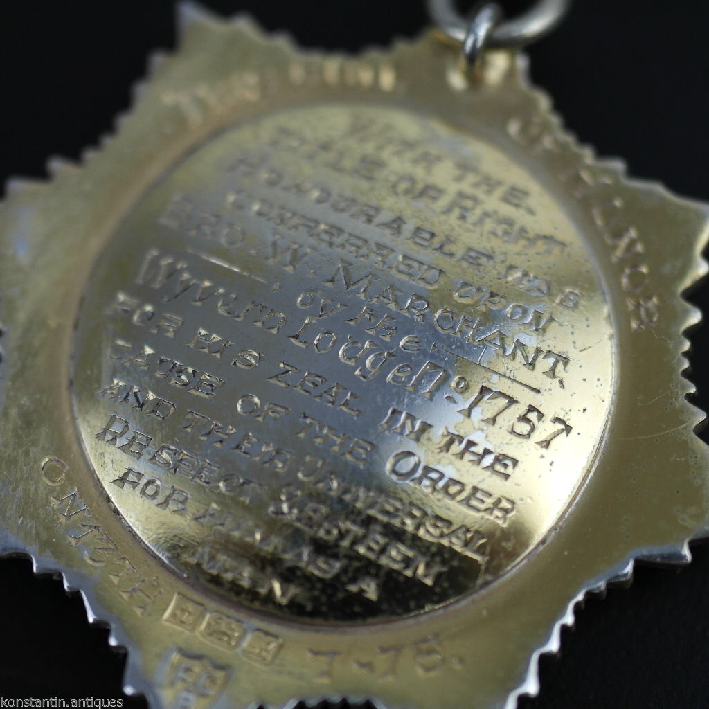 Vintage 1975 solid silver gold plated medal RAOB Roll of Honor