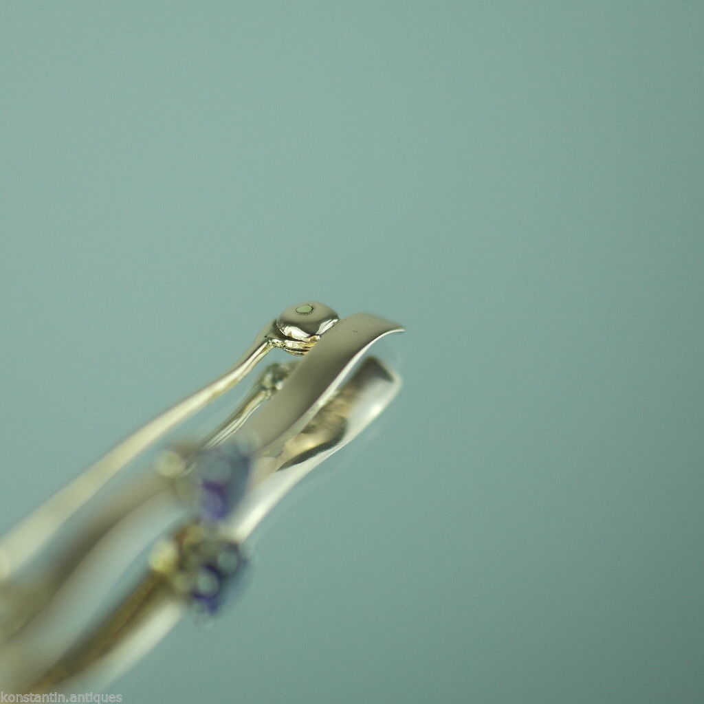 Broche de oro antiguo imperial ruso 56 con hermosa amatista