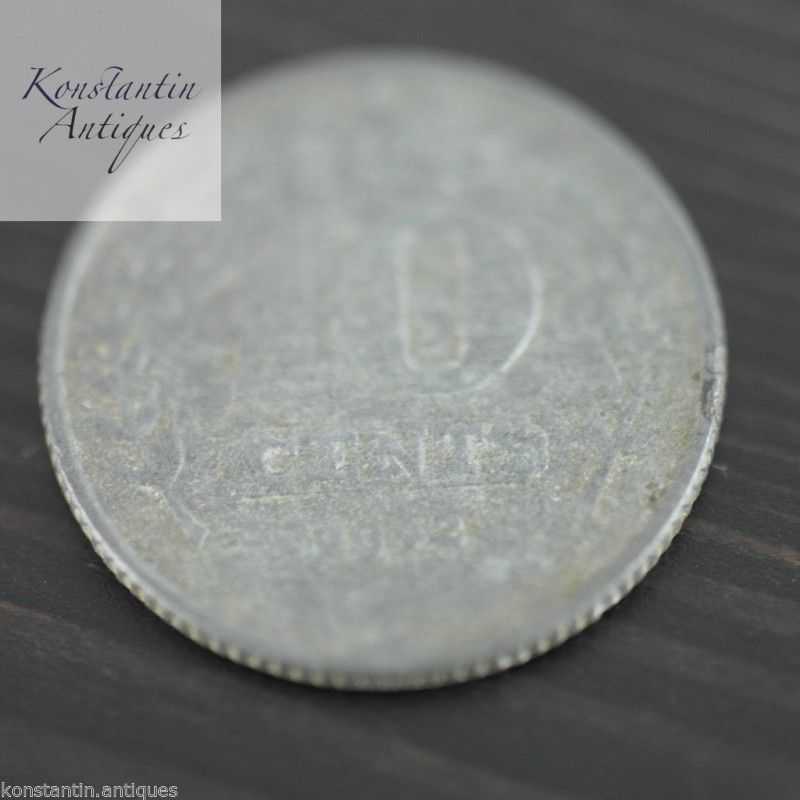 Vintage 1942 moneda 10 centavos Holanda gran regalo antiguo