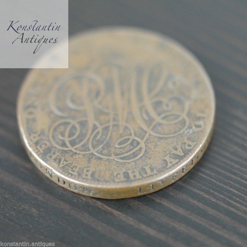 Antiguo 1787 Anglesey Penny Token Imperio Británico 18thC