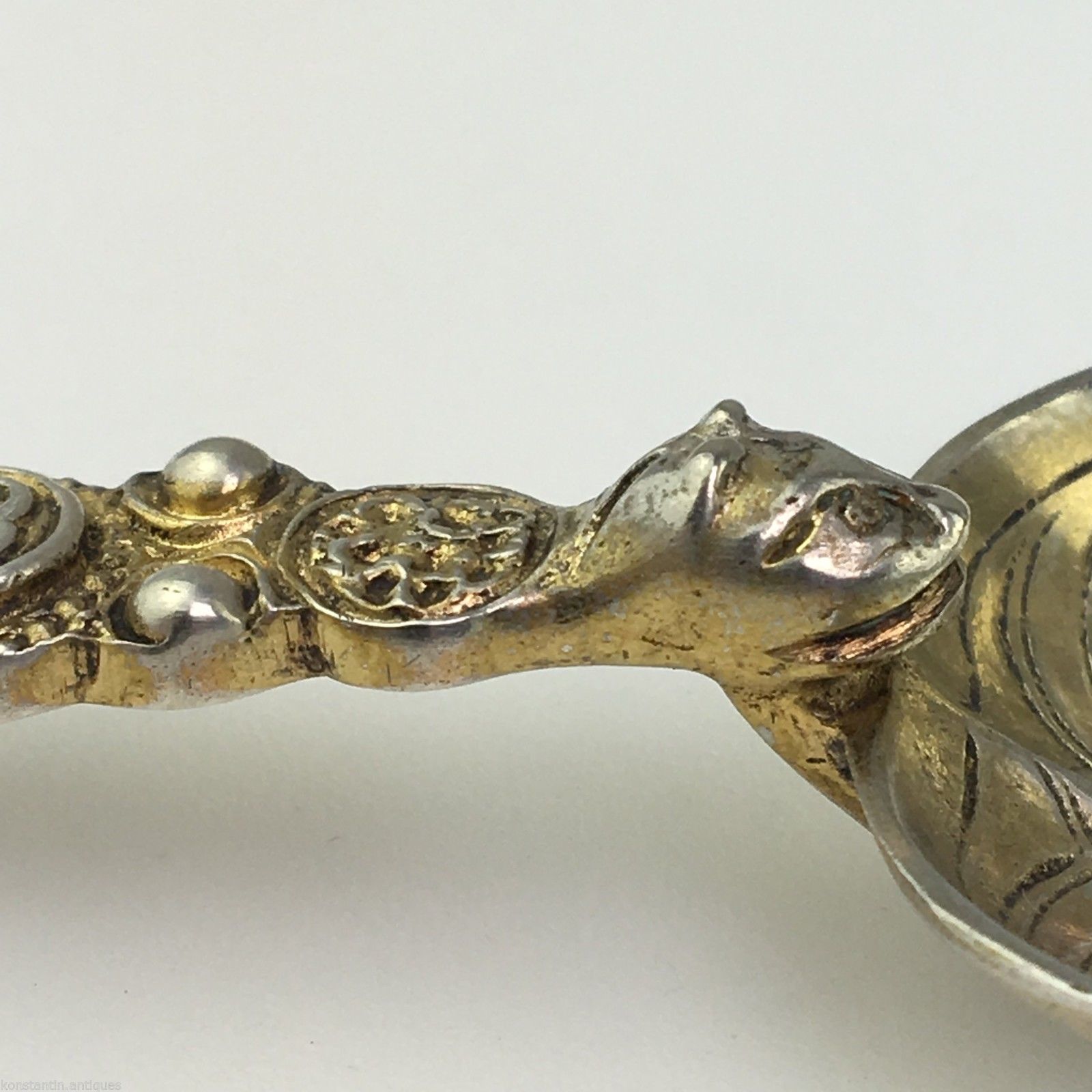 Antiker Salblöffel aus Sterlingsilber aus dem Jahr 1910, London, Britisches Empire