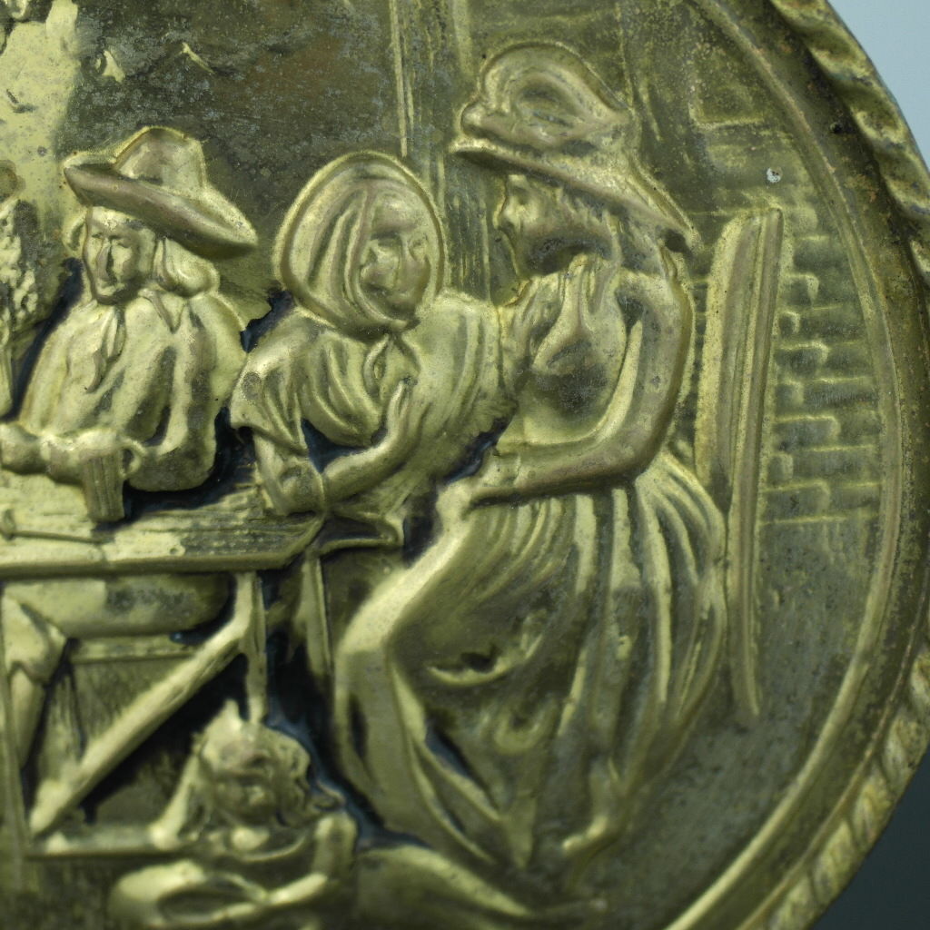 Vintage-Wanddekoration, Messingplatte, antikes Hausporträt, hitzebeständig, England