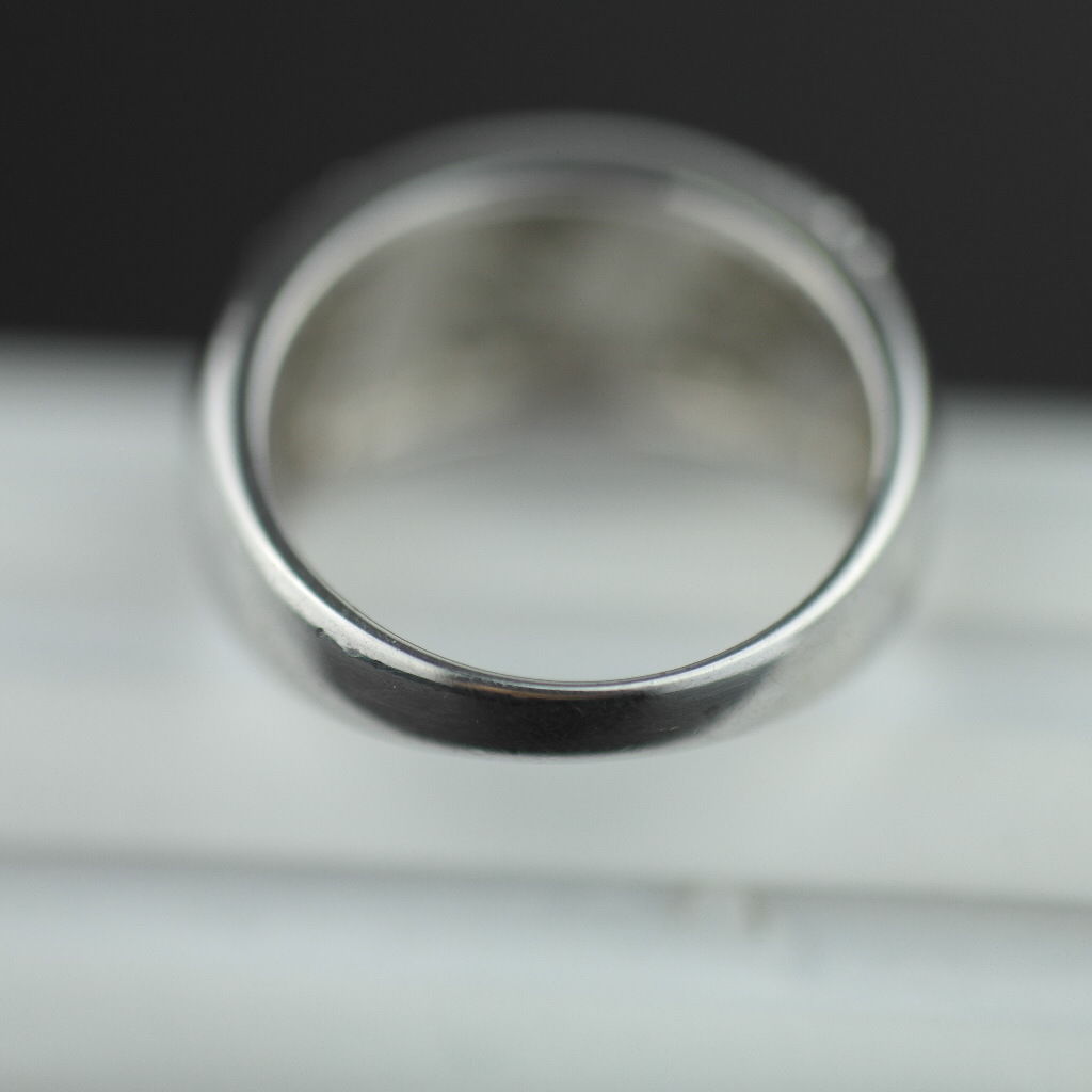 Modern sterling silver ring black enamel with CZ stones Scandinavian style 925