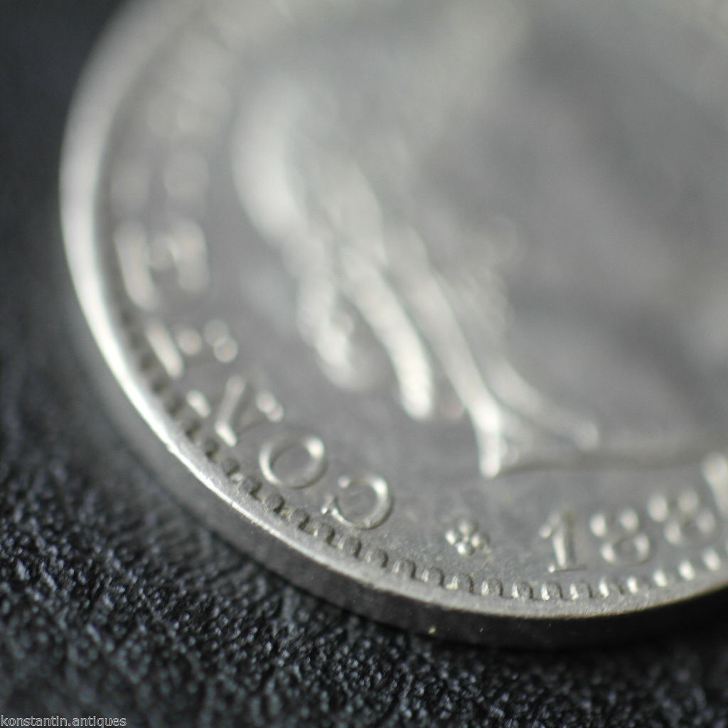 Moneda antigua de 1884 20 Rappen Suiza CONFOEDERATIO HELVETICA