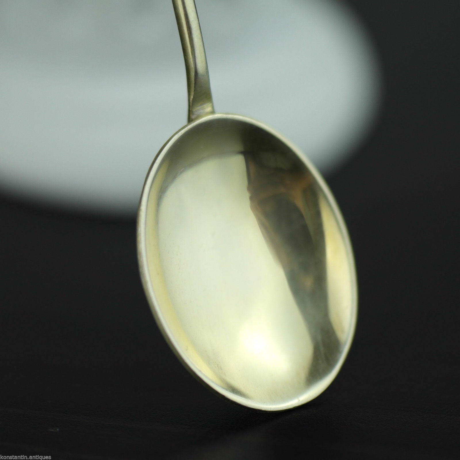 Conjunto antiguo de diez c. Cucharas de plata de ley esmaltadas de 1913.