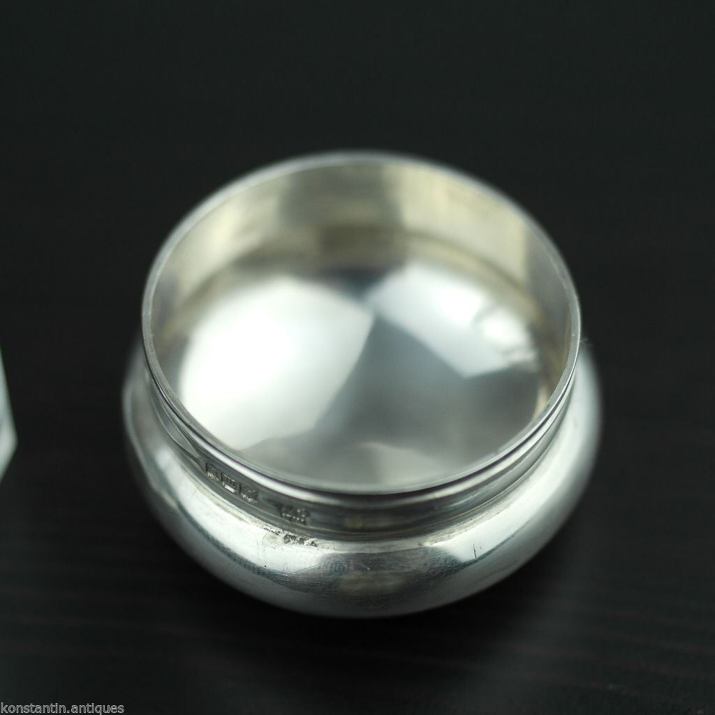 Antique 1907 cut glass vanity bottle solid silver topped London