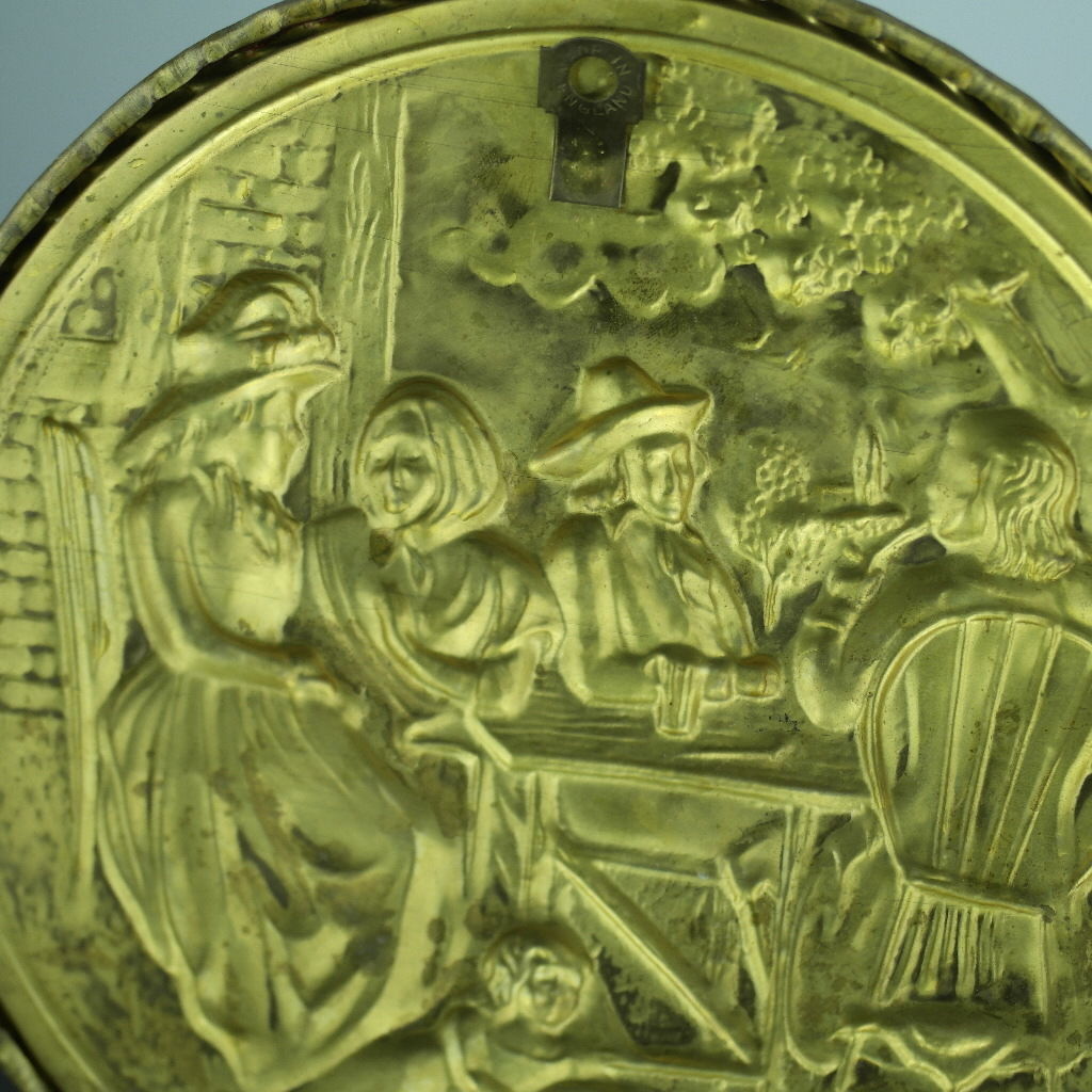 Vintage wall decor brass plate Antique home portrait heat resistant England