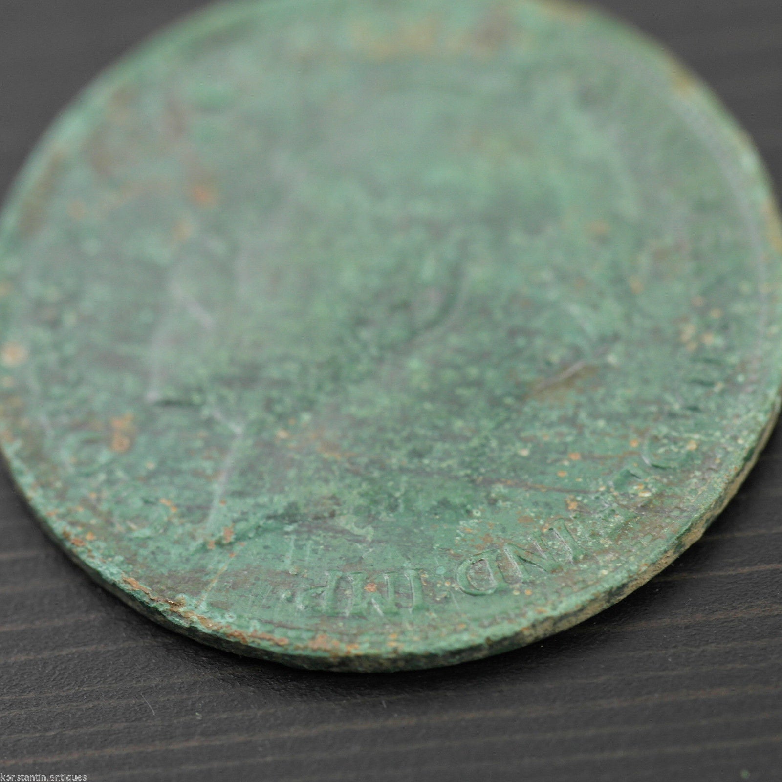 Moneda vintage de 1919 Un centavo George V Gran Bretaña Bronce con pátina