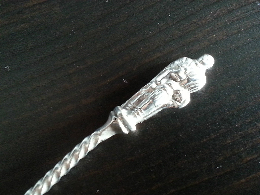 Antiker Löffel aus Sterlingsilber von 1881, Apostel, Salz, Senf, toller viktorianischer Stil 