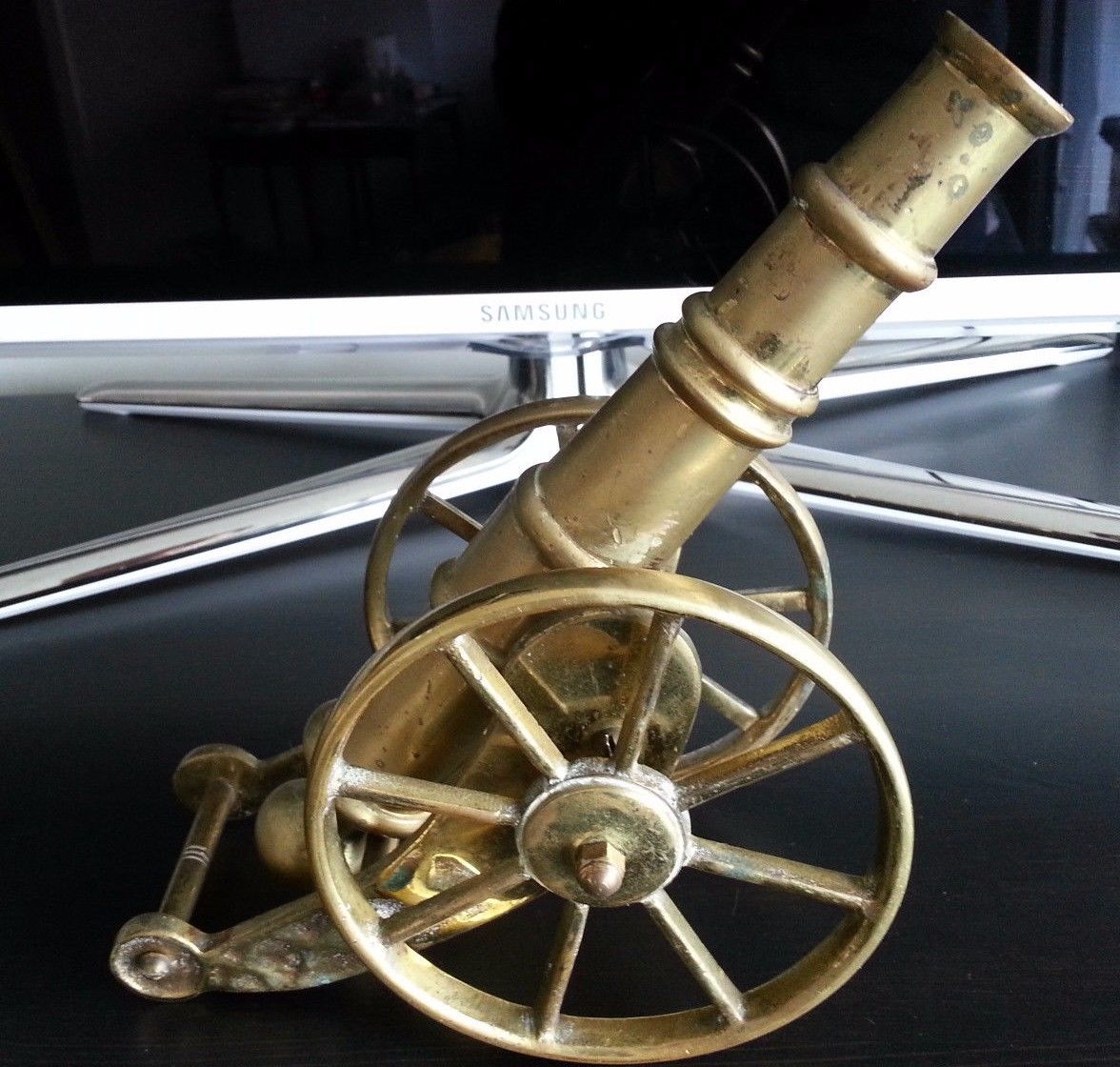 Modelo antiguo Obús / cañón antiguo 1827 g estatua de latón gran Imperio Británico